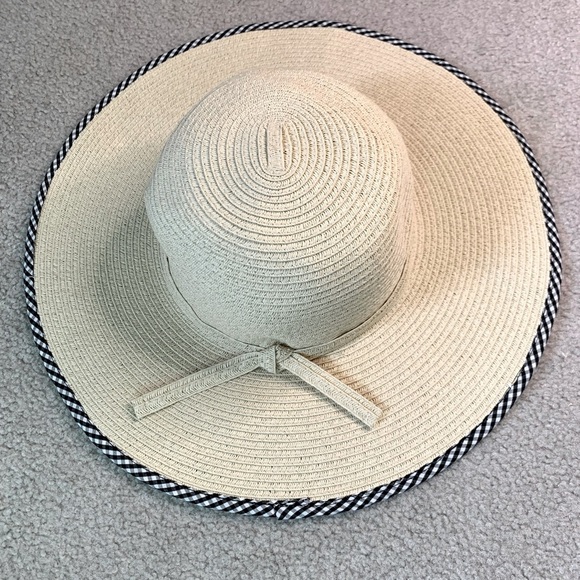 David and Young Women Packable Beach Garden Gingham Sun Hat - Picture 1 of 5